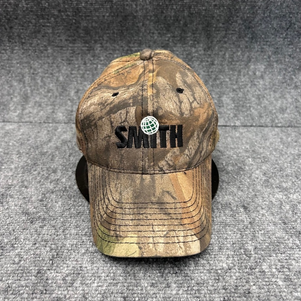 Smith Advantage Camo Baseball Cap Hat Adjustable Embroidered Globe Logo Mens